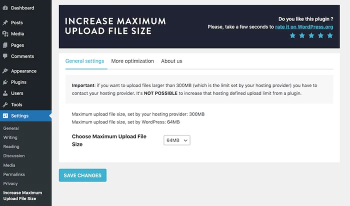 Increase Maximum Upload File Size